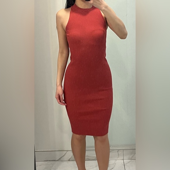 Aritzia Dresses & Skirts - Preowned Aritzia Bodycon Pink Ribbed Moonstruck Dress XXS